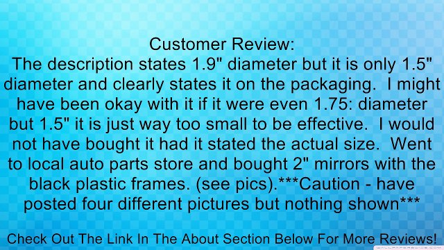 Amico 2 x 1.9 Dia Round Metal Casing Convex Car Side Rearview Blind Spot Mirror Review