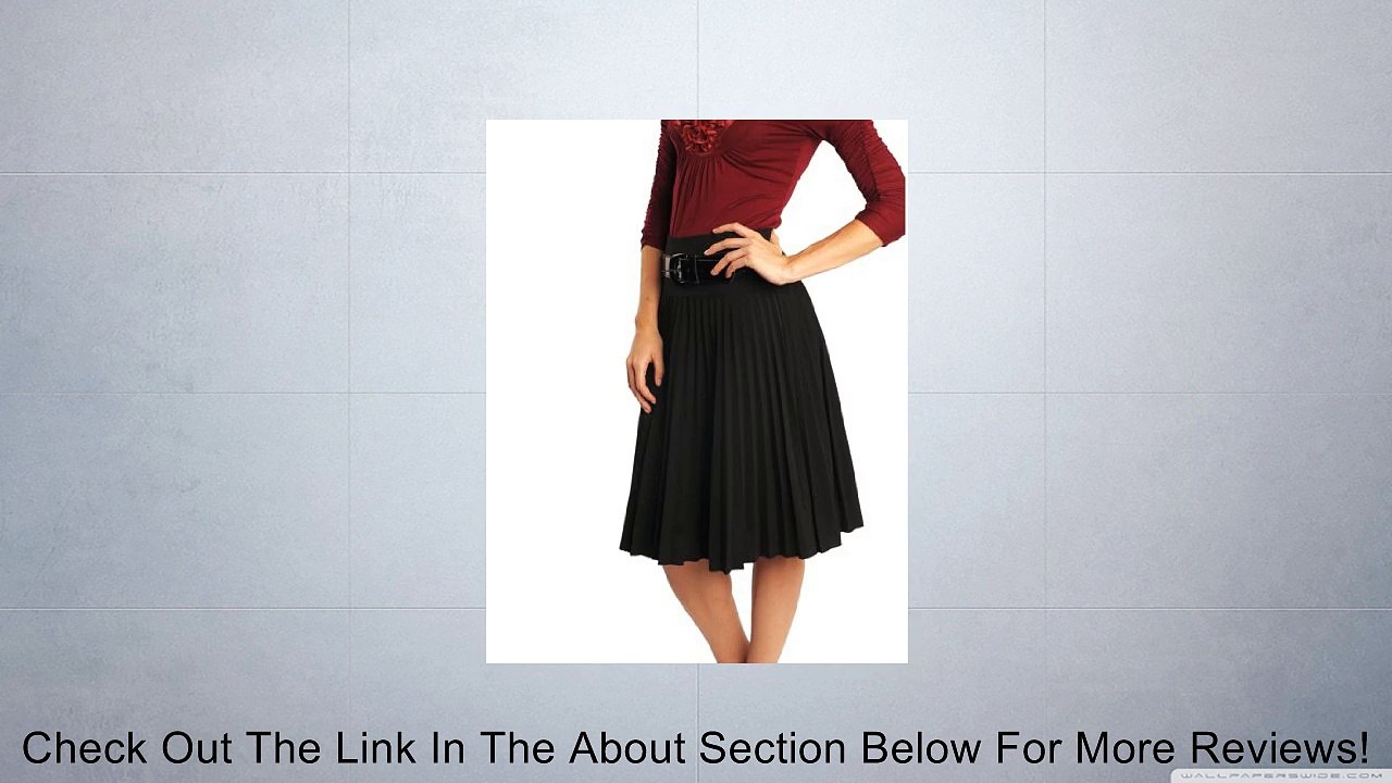 Mikarose Black Heavy Pleated Knee-Length Skirt - Size MD (8-10) - Modest Review