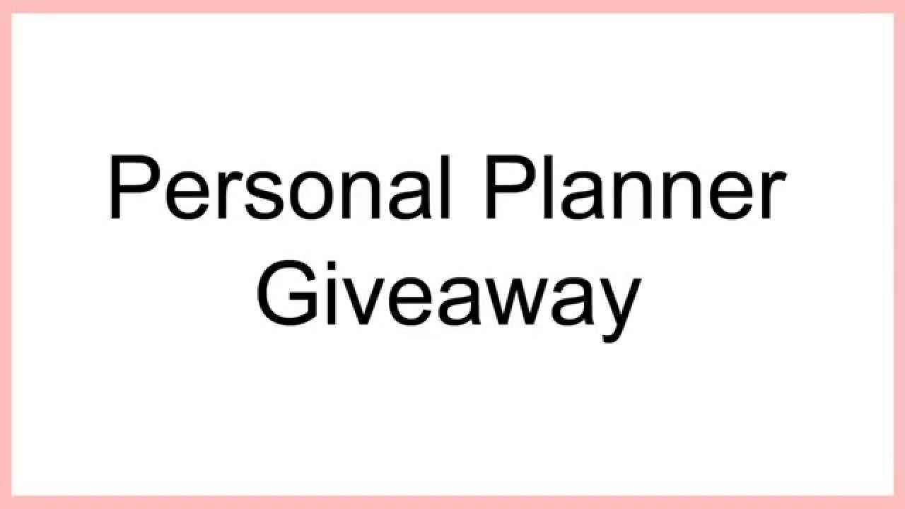 Personal Planner Giveaway | WINNER