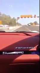 Sebastian Vettel driving Ferrari F12 at 350 km/h on public highway