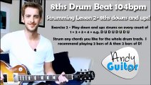 Drum Track for Guitar Strumming Lesson 2 8ths Downs and Ups Drumtrack 104bpm