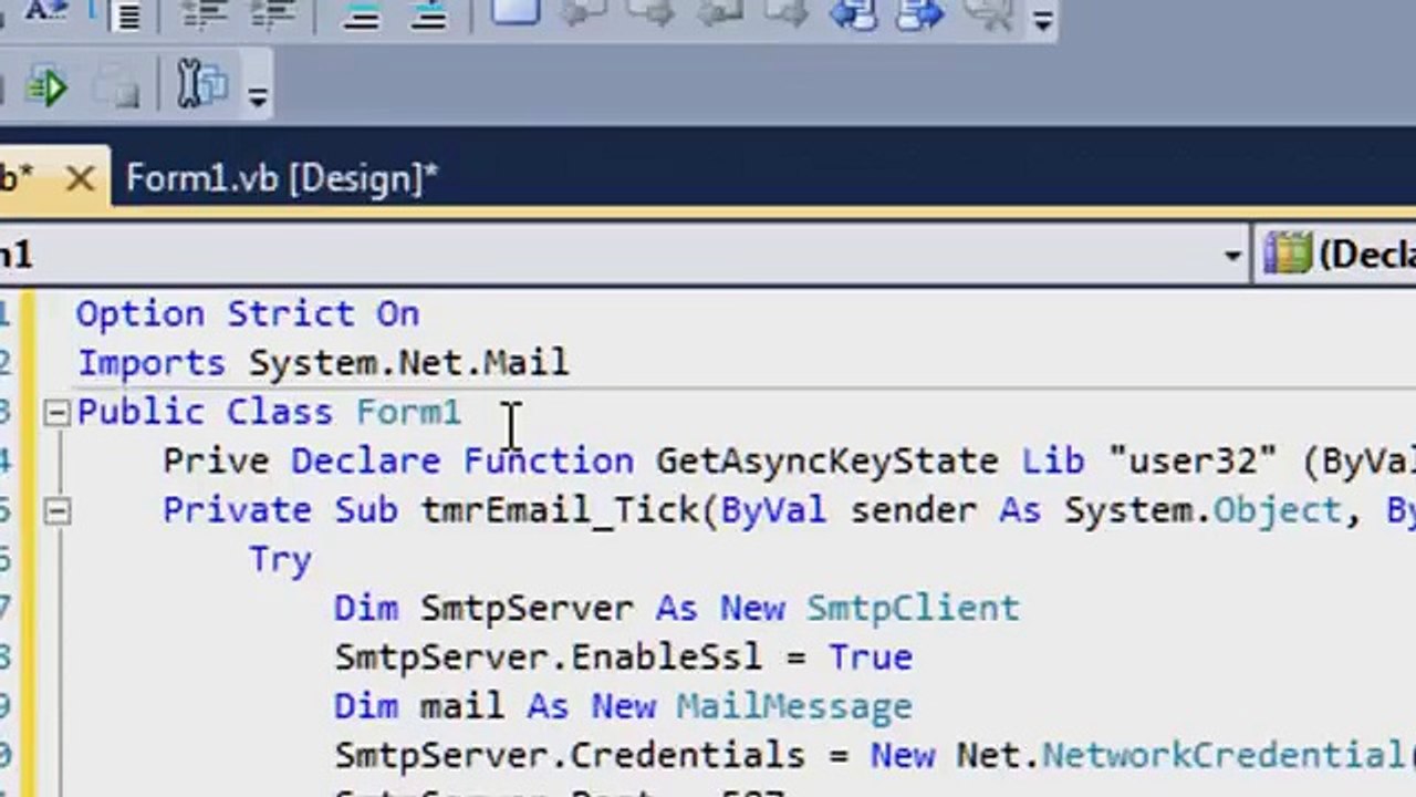Email Sender Keylogger using visual basic
