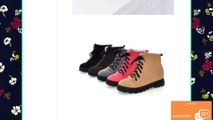 รองเท้าผ้าใบวัยรุ่น แบบหนังกลับ แนวมาร์ติน แฟชั่นเกาหลี นำเข้า สีดำ - พรีออเดอร์HS125-3 ราคา1100บาท