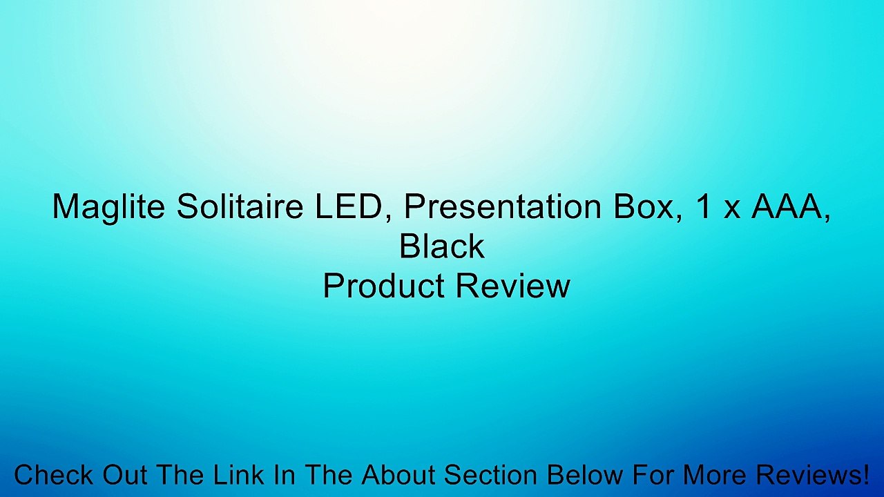 Maglite Solitaire LED, Presentation Box, 1 x AAA, Black Review