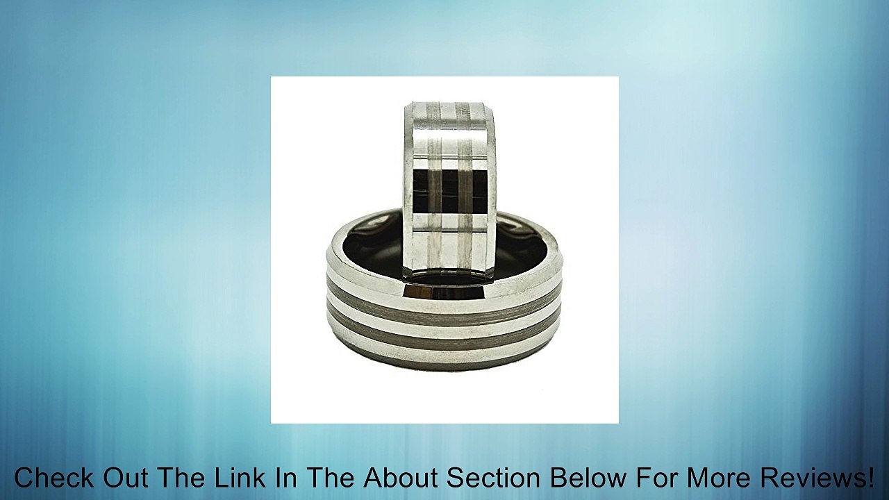 Matching Set 9mm Tungsten Carbide Wedding Bands with Double Satin Lines (Us Sizes 6-17) Review