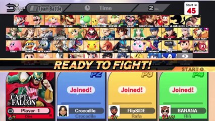 Super Smash Bros. For Wii U Online Wi-Fi Team Battle - Playing As Captain Falcon