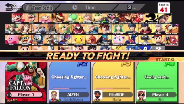 Super Smash Bros. For Wii U Online Wi-Fi Team Battle - Playing As Captain Falcon