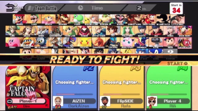 Super Smash Bros. For Wii U Online Wi-Fi Team Battle - Playing As Captain Falcon