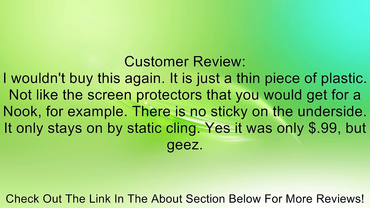 Anti-Glare Screen Protector Compatible with Apple iPod nano (7th gen.) Review