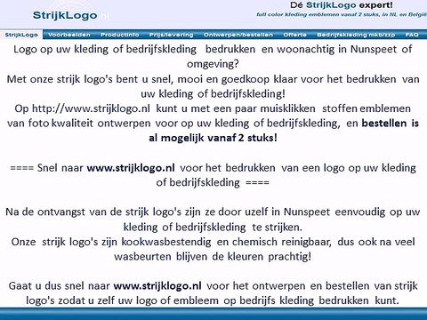 Logo kleding bedrijfskleding bedrukken Nunspeet