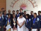 Gandhinagar All India Civil Services Swimming Players meet Gujarat CM