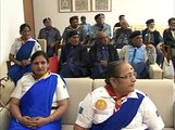 Scout & Guide team meets Gujarat CM Anandiben Patel in Gandhinagar