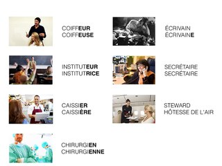 le masculin et le féminin des professions