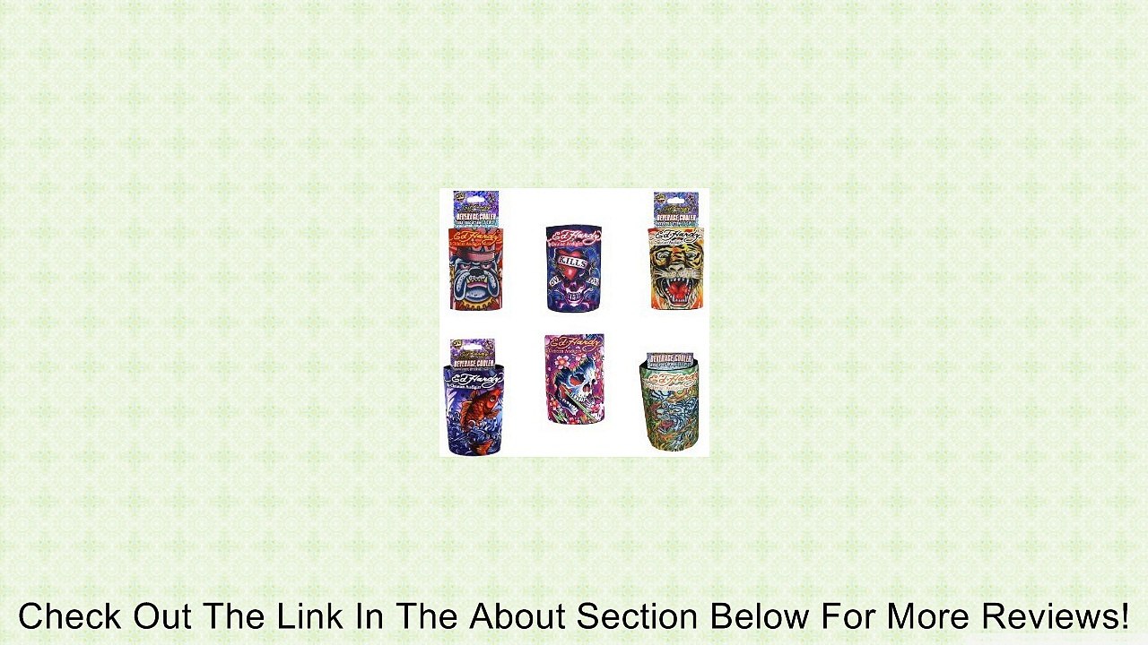 (6 Pack) Ed Hardy by Christian Audigier Assortment of Beverage Can Cooler Koozies Holders Review