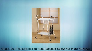 Modern Kitchen Cart with White Glass Shelves by Coaster Review