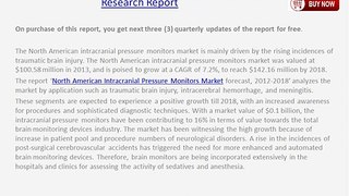 North American Intracranial Pressure Monitors Market to Grow at a CAGR of 7.2%by 2018