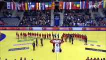 Crnogorska himna na utakmici EP u rukometu za žene 2014 izmedju Crne Gore i Srbije