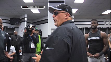 Raiders celebrate win over 49ers