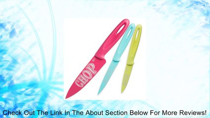 Jamie Oliver Funky Knife Set, Includes Chef's Knife, Serrated Paring Knife and Paring Knife Review
