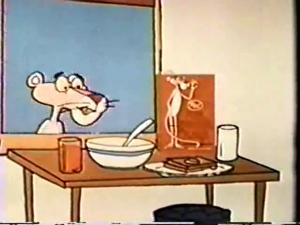 Animated Pink Panther Flakes Cereal TV Commercials