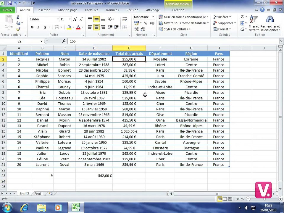 011-Effectuer un calcul simple - Formation intégrale sur Excel 2010