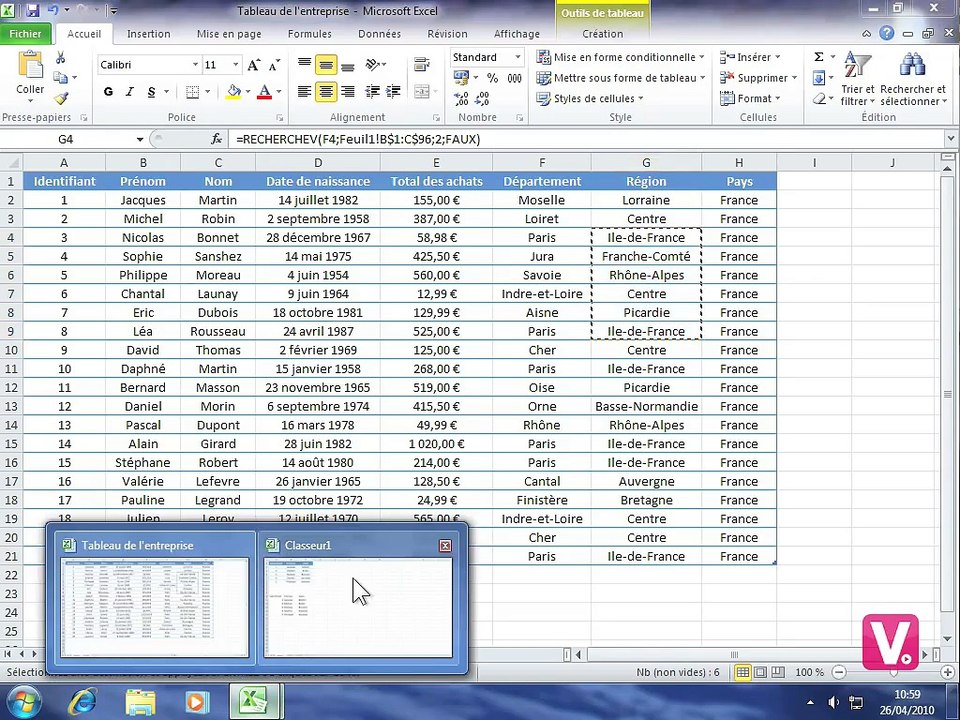 013-Déplacer des données - Formation intégrale sur Excel 2010