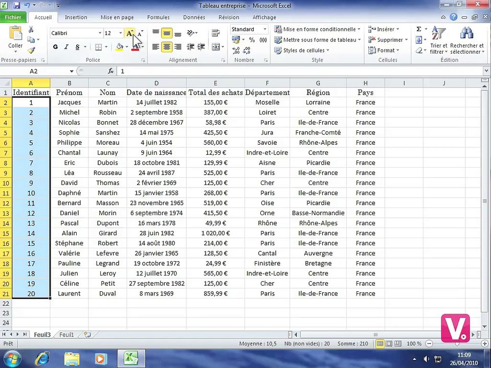 014-Mettre en forme les données - Formation intégrale sur Excel 2010