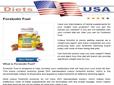 Forskolin Fuel -Standardized 20% Coleus Forskolin Extract