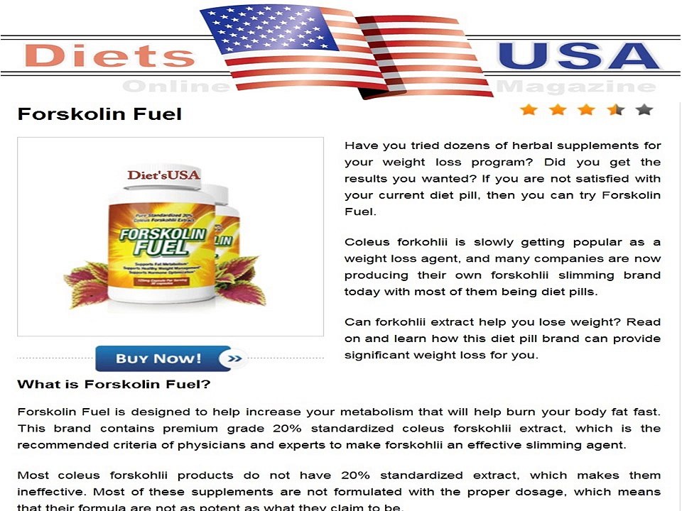 Forskolin Fuel -Standardized 20% Coleus Forskolin Extract