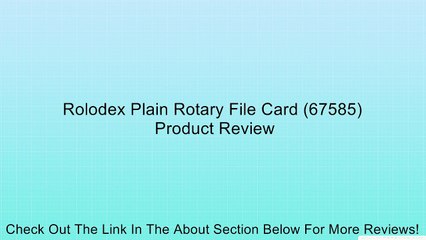 Rolodex Plain Rotary File Card (67585) Review