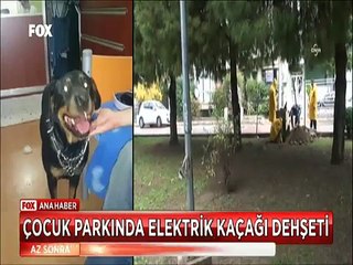 Çocuk parkında elektrik kaçağı dehşeti