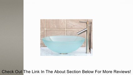 Descargar video: Bathroom frosted Glass Vessel Sink & Brushed nickel Faucet Combo & brushed nickel Pop Up Drain Mounting Ring (R12FN1) Review