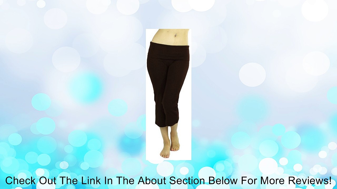 ToBeInStyle Women's Cropped Yoga Sweatpants Bermuda Capris w/ Fold Over Waistband Review