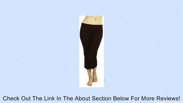 ToBeInStyle Women's Cropped Yoga Sweatpants Bermuda Capris w/ Fold Over Waistband Review