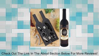 Wine Tool Set - Novelty Bottle-Shaped Holder Perfect Hostess Gift Review