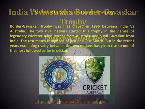 India Vs Australia Border-Gavaskar Trophy