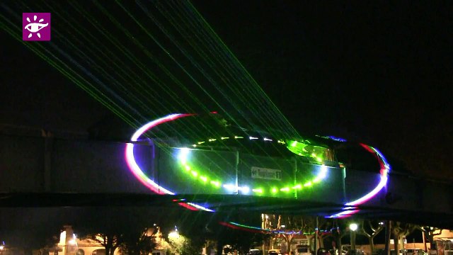 Téléthon 2014 Show-laser et chaine de l'espoir à Beaucaire (30)