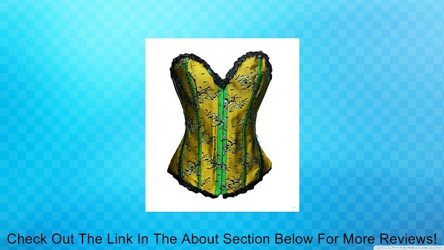 Bslingerie Womens Green Gold Classic Brocade Boned Corset Review