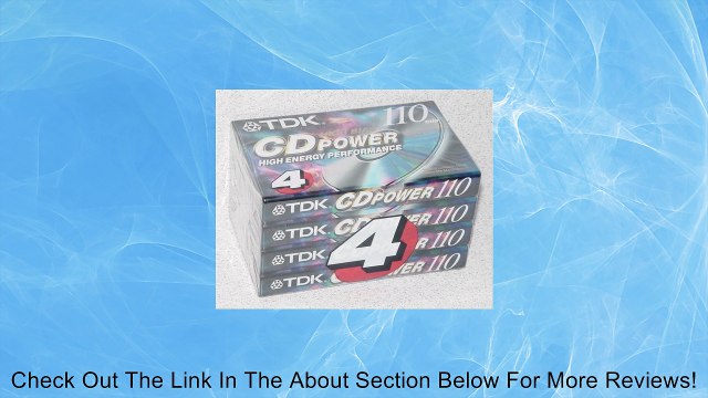4-pack TDK Cd Power 110 Type Ii (Cro2) High Bias New Blank Audio Cassette Tapes Review