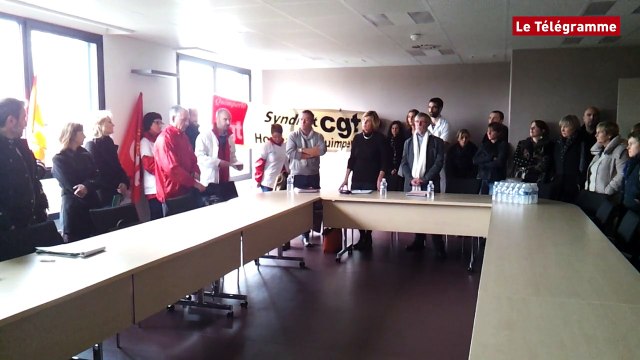 Quimperlé. Les salariés empêchent la tenue du Conseil technique de l'hôpital