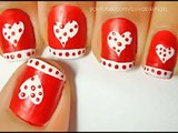 Hearts Nail art- easy nail art nail designs - cute nail designs