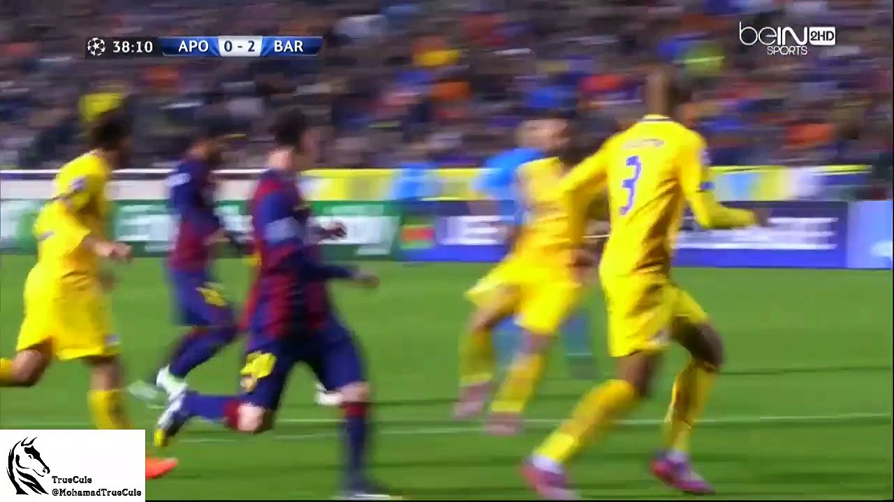 apoel barcelona 4-0 اهداف برشلونة ابويل