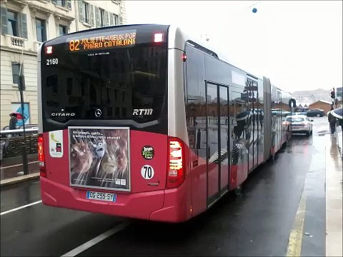 [Sound] Bus Mercedes-Benz Citaro G C2 €uro 6 BHNS TGB n°2160 de la RTM - Marseille sur les lignes 82 et 82 S