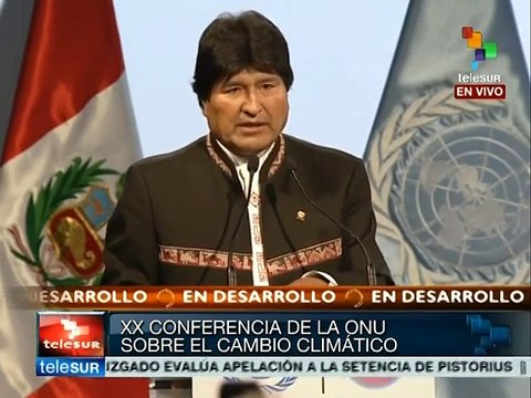 Evo Morales llama a proteger la vida durante la COP20