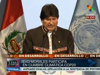COP 20: Evo Morales pide a países no mentir y hacer algo por el clima