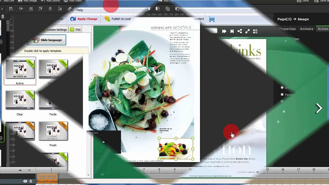 Effectively display your pictures, tables and animate elements to create attractive cookbook