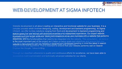Sigma Infotech - Web Development Company