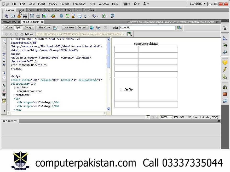 Dreamweaver CS, Urdu Tutorials, Class 40