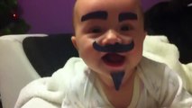 Dad put facial hair on his baby... Hilarious Beardy baby!