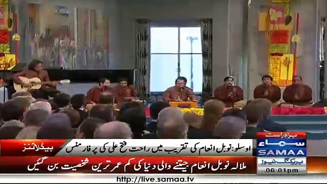 Rahat Fateh Ali Khan perform ALLAH Ho in Nobel Peace Prize Ceremony